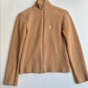 Kashwere full zip Cozy Tan Teddy Jacket M